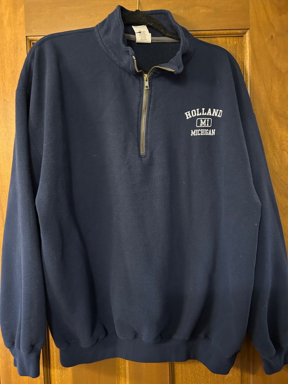 Gildan Navy Quarter-Zip Pullover with Holland Michigan Chest Logo